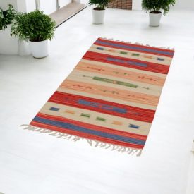 Indien Kilim tapis 70x140 tapis coton mince
