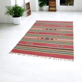 Tapis kilim Indien 140x200 tapis kilim moderne en coton