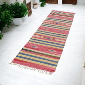 Indien Kilim coureur 60x240 Kilim coton moderne