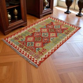 Tapis Kilim Chobi 155x98 Kilim afghan en laine tissé à la main
