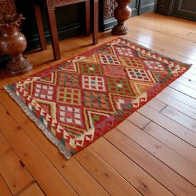Tapis Kilim laine tissé main Chobi 156x108 tapis kilim multicolore