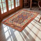 Tapis Kilim laine tissé main Chobi 148x103 tapis kilim multicolore