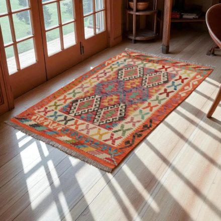 Tapis Kilim laine tissé main Chobi 148x103 tapis kilim multicolore