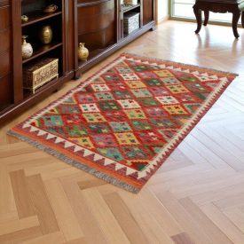 Tapis Kilim laine tissé main Chobi 140 x107 Kilim afghan