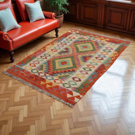 Tapis Kilim laine tissé main Chobi 153x100 tapis kilim multicolore