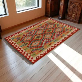 Tapis Kilim laine fait main Chobi 154x102 tapis kilim multicolore