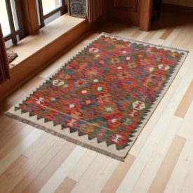 Tapis Kilim laine tissé main Chobi 153x98 tapis kilim multicolore