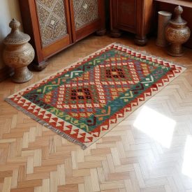 Tapis-Kilim-laine-tisse-main-Chobi-148-x99-Kilim-nomade