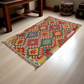Tapis Kilim laine fait main Chobi 161 x102 kilim ethnique