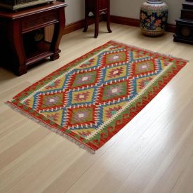 Tapis Kilim laine tissé main Chobi 156x103 tapis Kilim afghan