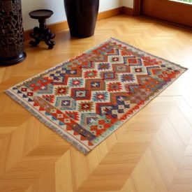 Tapis Kilim laine tissé main Chobi 157x102 tapis kilim multicolore