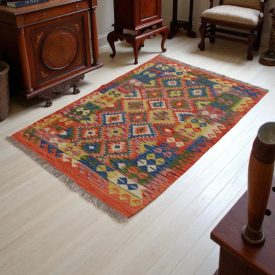 Tapis Kilim laine tissé main Chobi 148 x101 tapis kilim
