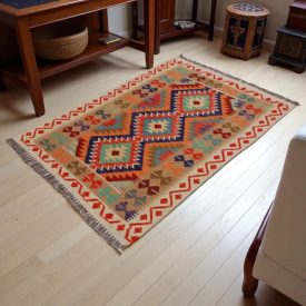 Tapis Kilim laine tissé main Chobi 152x97 tapis Kilim afghan