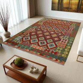   Tapis Kilim Afghan Chobi 203x294 tapis kilim tissé à la main