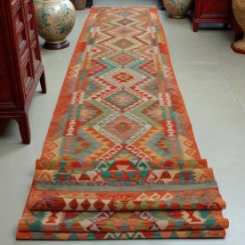 Kilim coureur Chobi 105x686 extra long kilim tissé main