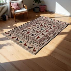 Tapis tribal kilim Adarskan 126x202 tapis mural tissé main