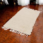 Tapis doux 76x133 tapis en coton beige