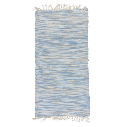 Tapis chiffon 71x139 bleue-blanc tapis de chiffon en coton
