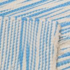 Tapis chiffon 71x139 bleue-blanc tapis de chiffon en coton