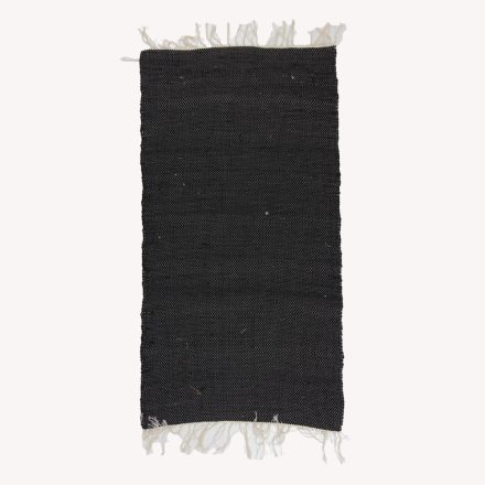 Tapis chiffon 71x135 noir tapis de chiffon en coton