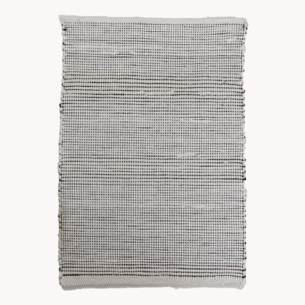 Tapis chiffon 54x84 blanc-noir tapis de chiffon en coton