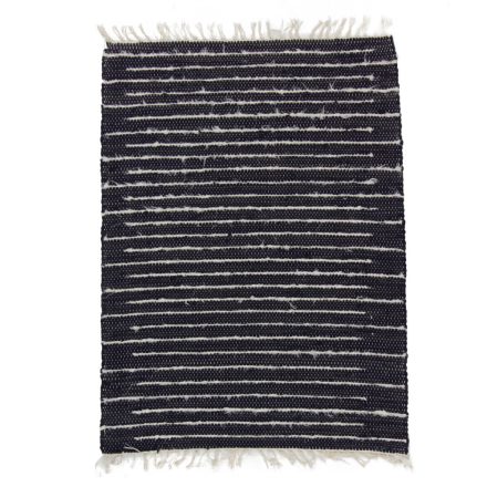 Tapis chiffon 72x96 noir tapis de chiffon en coton