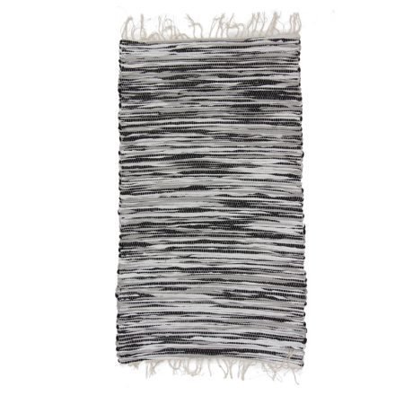 Tapis chiffon 75x131 blanc-noir tapis de chiffon en coton