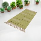 Tapis chiffon 80x270 tapis coureur en coton vert