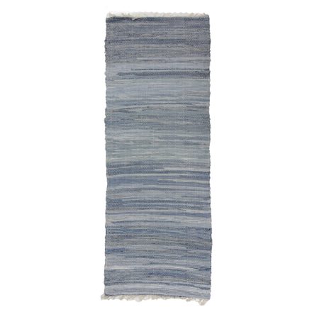 Tapis chiffon 74x190 bleue tapis de chiffon en coton
