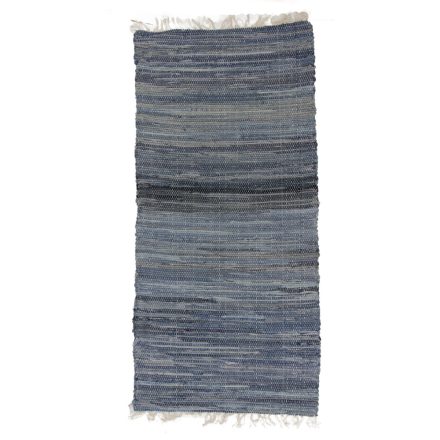 Tapis chiffon 73x153 bleue tapis de chiffon en coton