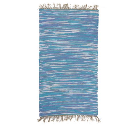 Tapis chiffon 130x72 bleu tapis chiffon en coton