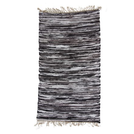 Tapis chiffon 73x130 gris-noir tapis de chiffon en coton