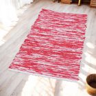 Tapis chiffon 70x143 tapis en coton rouge