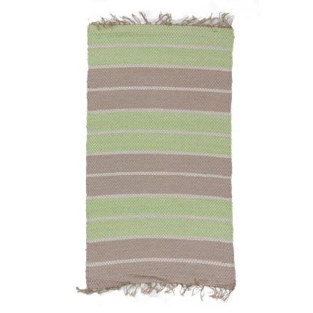 Tapis chiffon 70x128 vert-marron tapis de chiffon en coton