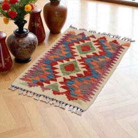 Tapis Kilim Chobi 94x63 kilim en laine afghane tissé main