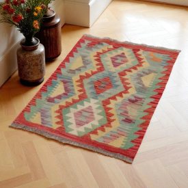 Tapis Kilim Chobi 66x84 kilim en laine afghane tissé main