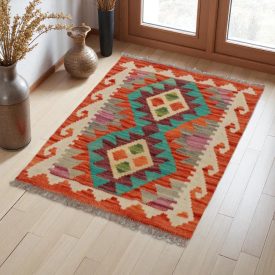 Tapis Kilim Chobi 96x64 kilim en laine afghane tissé main