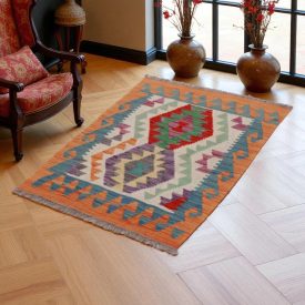 Tapis Kilim Chobi 60x76 kilim en laine afghane tissé main