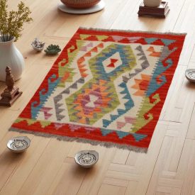 Tapis Kilim Chobi 99x62 kilim en laine afghane tissé main