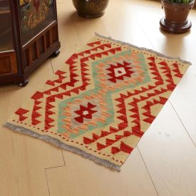 Tapis Kilim Chobi 95x67 kilim en laine afghane tissé main
