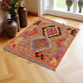 Tapis Kilim Chobi 90x66 kilim en laine afghane tissé main