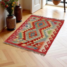 Tapis Kilim Chobi 91x67 kilim en laine afghane tissé main