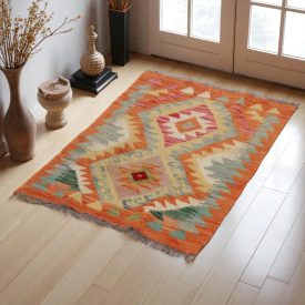 Tapis Kilim Chobi 68x86 kilim en laine afghane tissé main