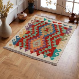 Tapis Kilim Chobi 66x82 kilim en laine afghane tissé main