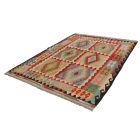 Tapis kilim ethnique Chobi 248x176 kilim en laine afghane tissé main