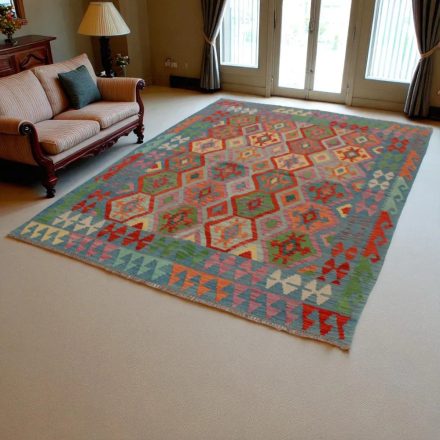 Tapis kilim ethnique Chobi 239x176 kilim en laine afghane tissé main