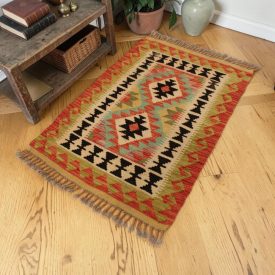 Tapis Kilim Chobi 92x64 kilim en laine afghane tissé main