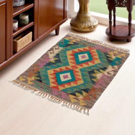 Tapis Kilim Chobi 59x92 kilim en laine afghane tissé main