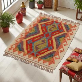 Tapis Kilim Chobi 65x88 kilim en laine afghane tissé main