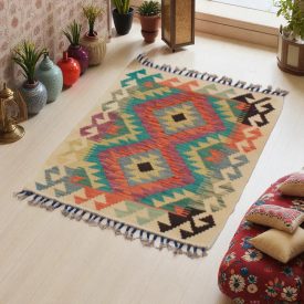 Tapis Kilim Chobi 77x60 kilim en laine afghane tissé main